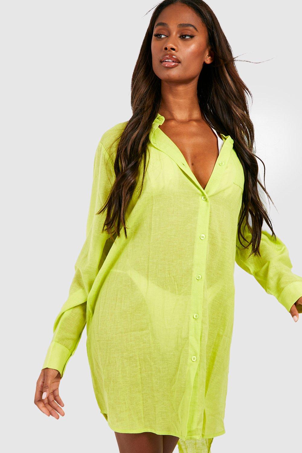 Linen beach cheap shirt dress