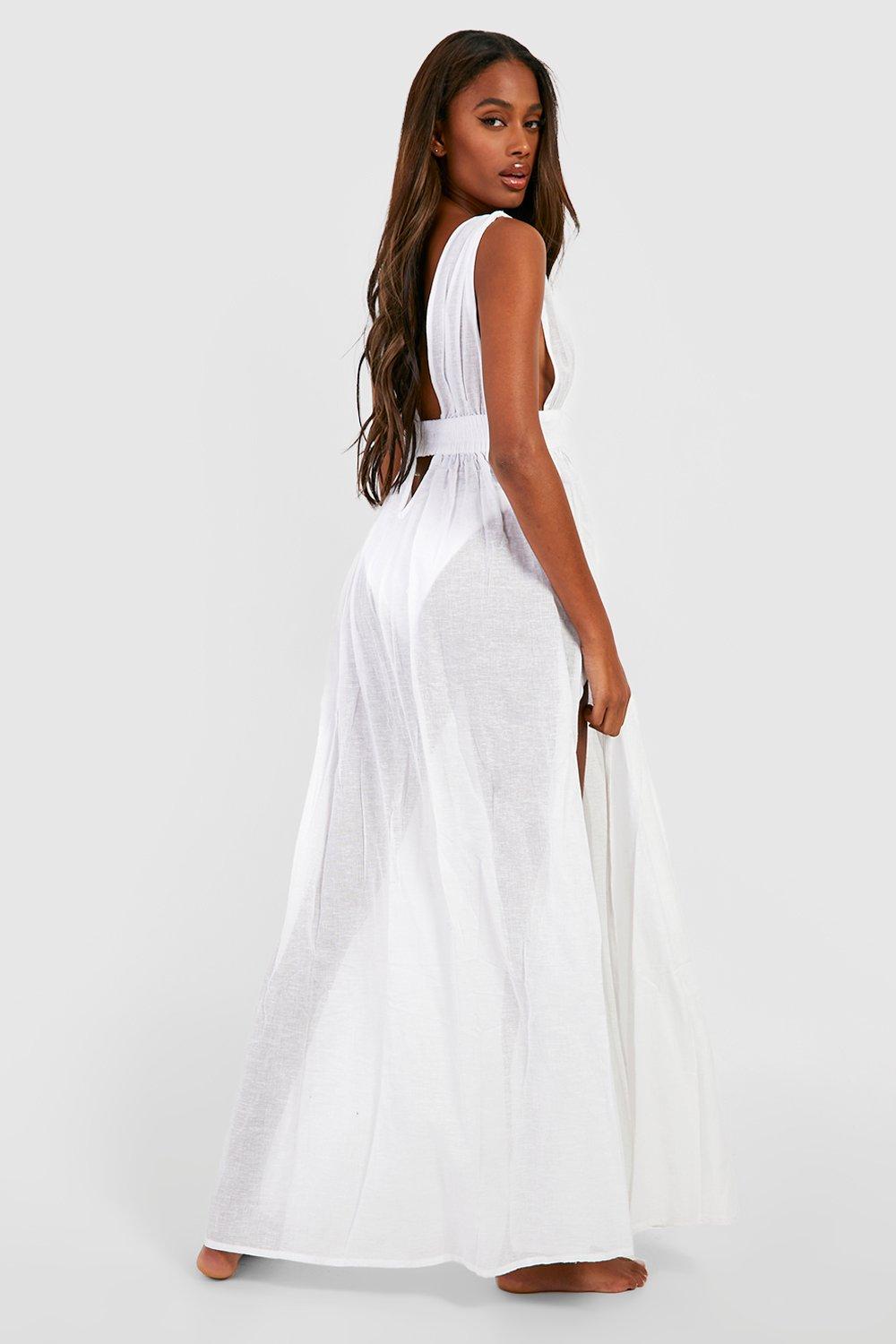 Plunge high low shop wedding dresses