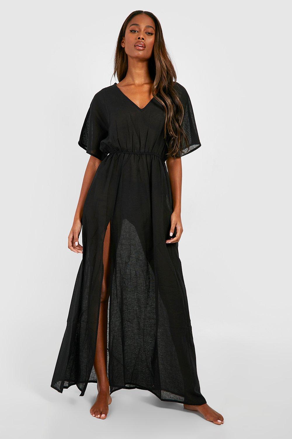 Linen Look Maxi Beach Kaftan Dress