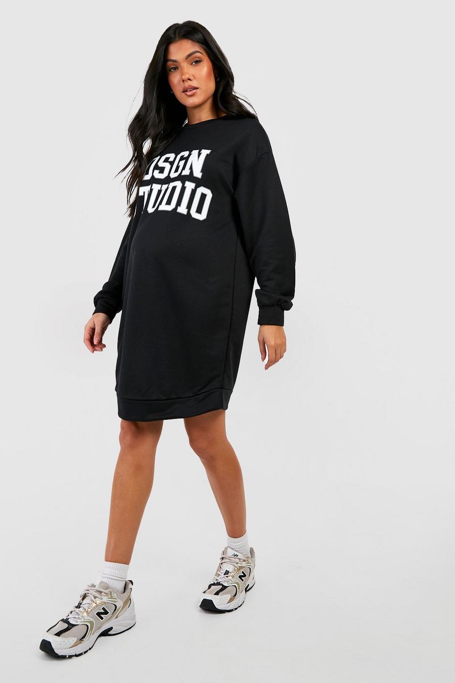 Umstandsmode Sweatshirt-Kleid mit Dsgn Studio Print, Black