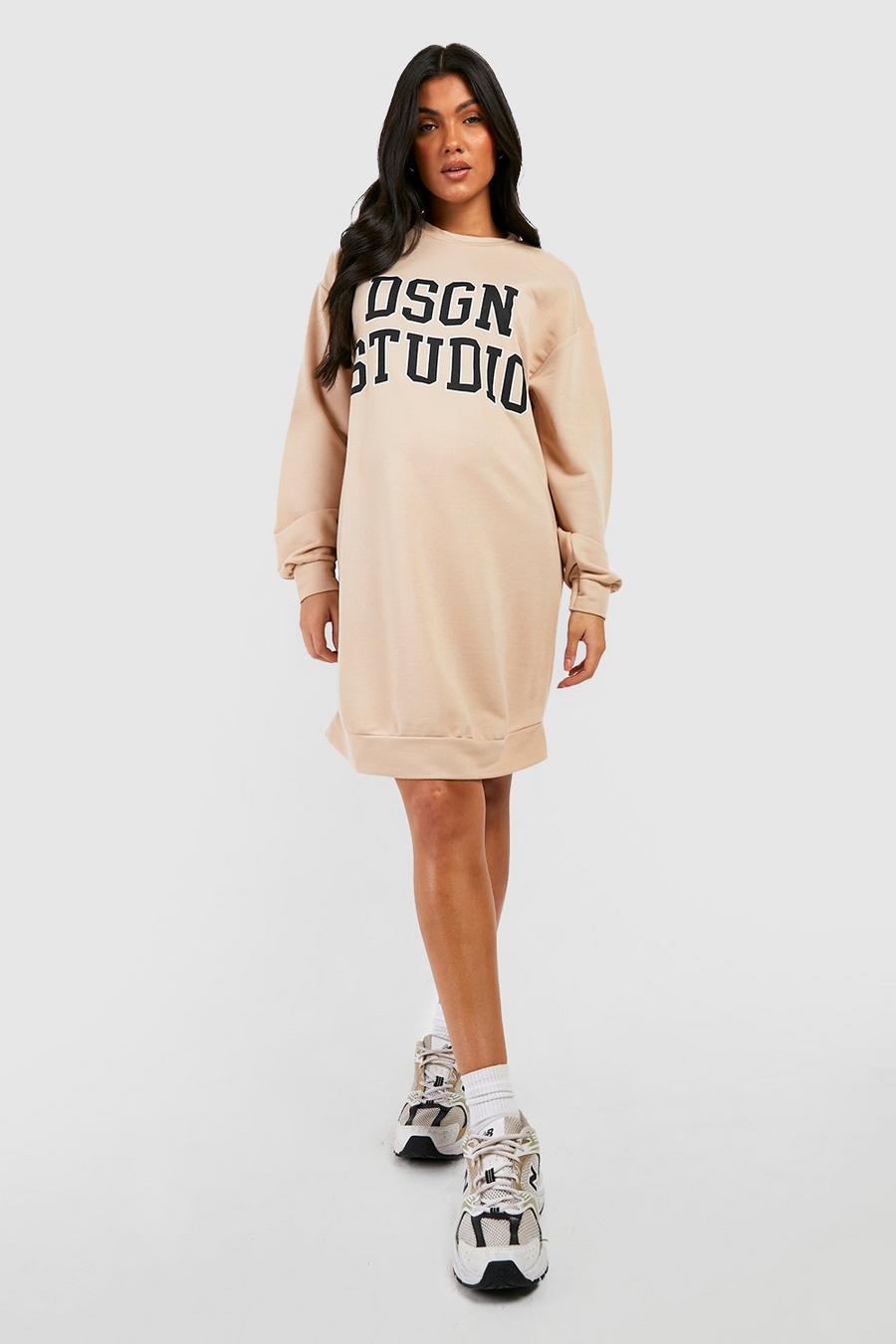 Taupe Maternity Dsgn Studio Printed Sweat Dress image number 1