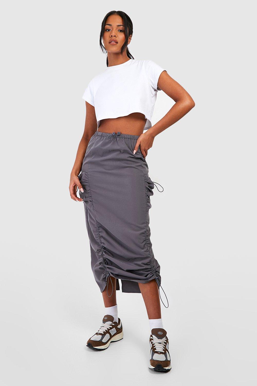 Ruched shop cargo skirt