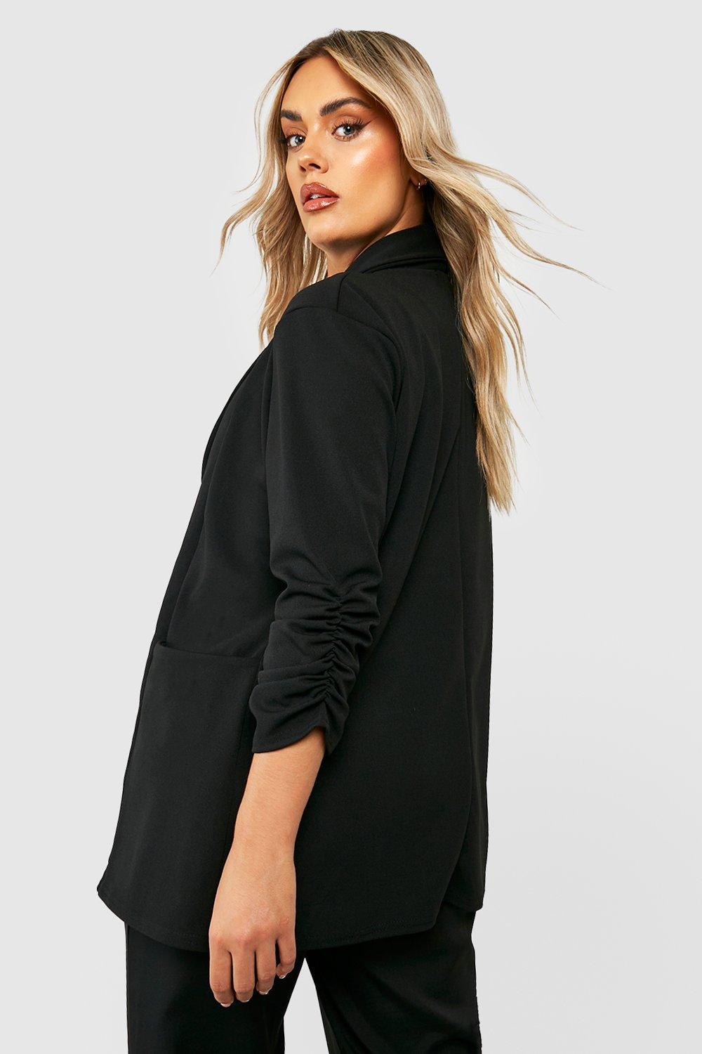 Boohoo ruched sleeve outlet blazer