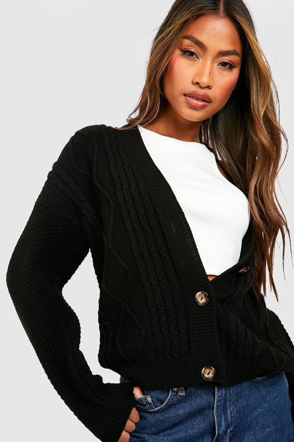 Cable Knit Crop Cardigan