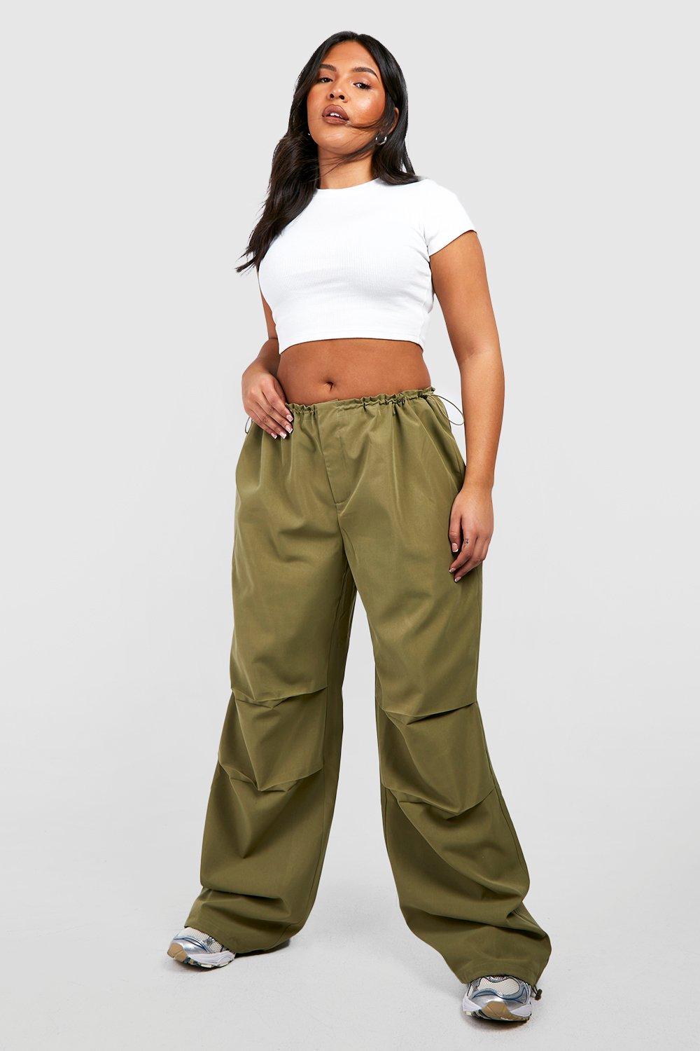 Grande taille Pantalon parachute taille basse boohoo