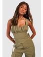 Olive Ruched Bust Corset