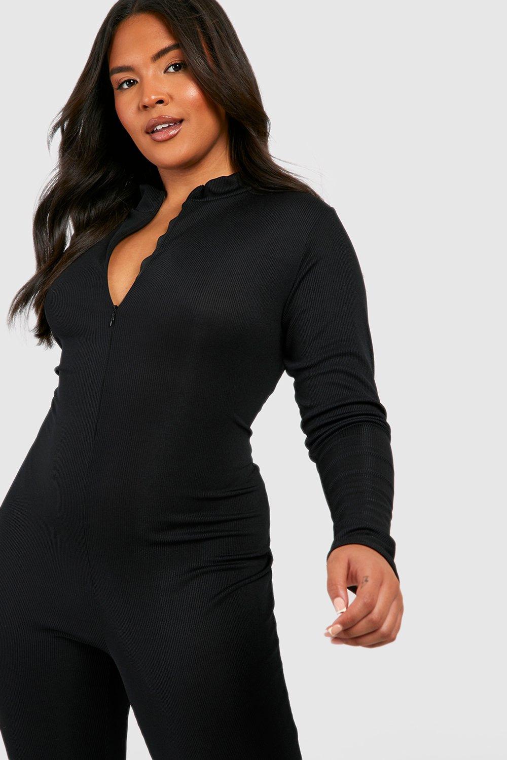 Black jumpsuit women's plus 2024 size