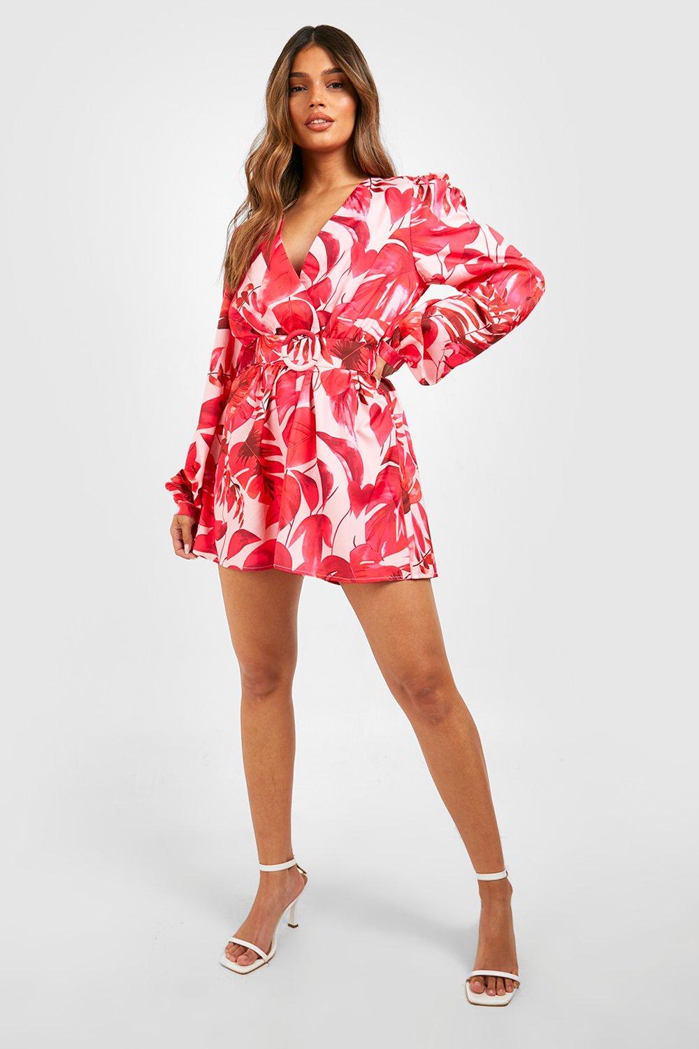 Boohoo best sale wrap playsuit