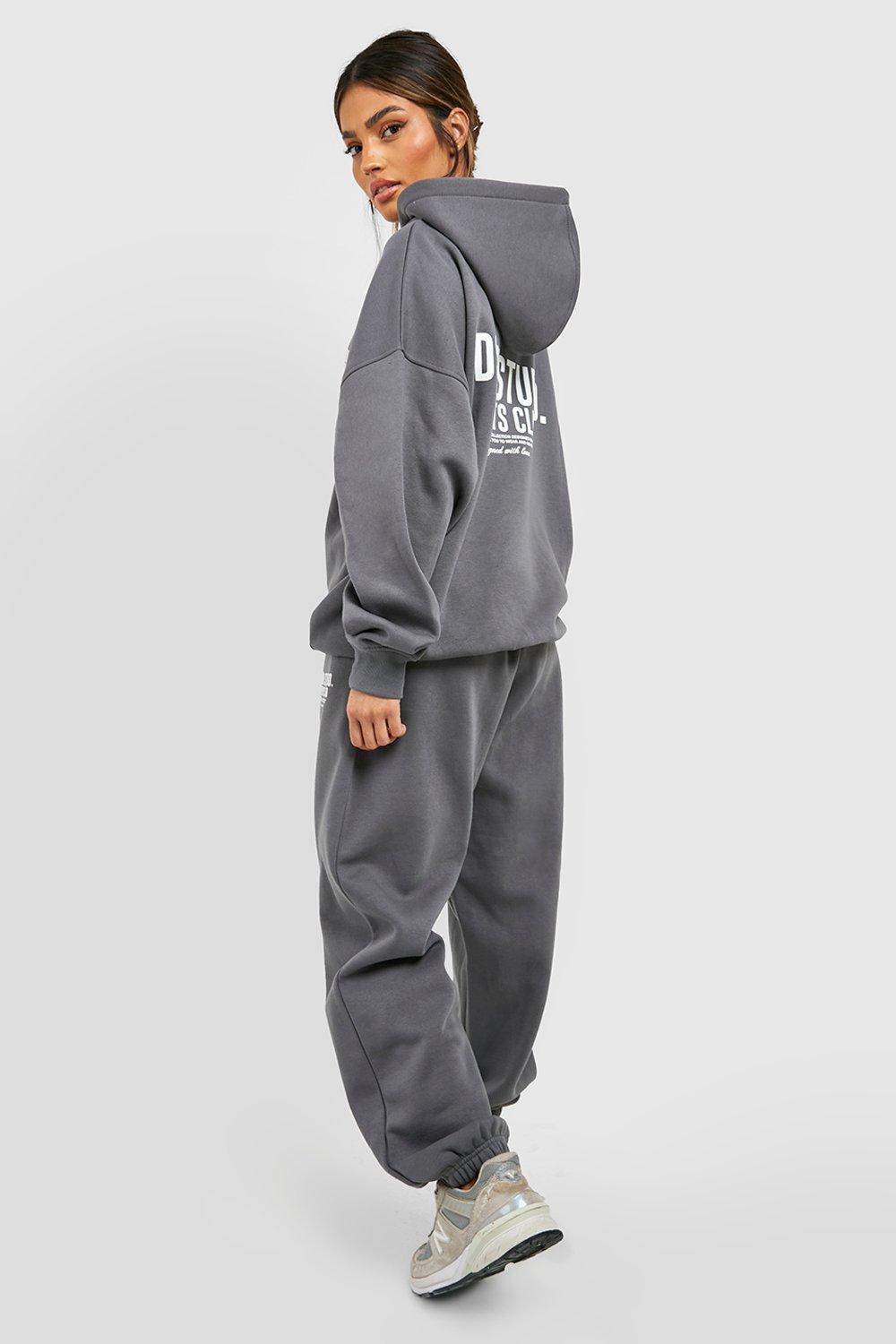 Grey 'Lazy Girls Club' Slogan Joggers - Sahra – Rebellious Fashion