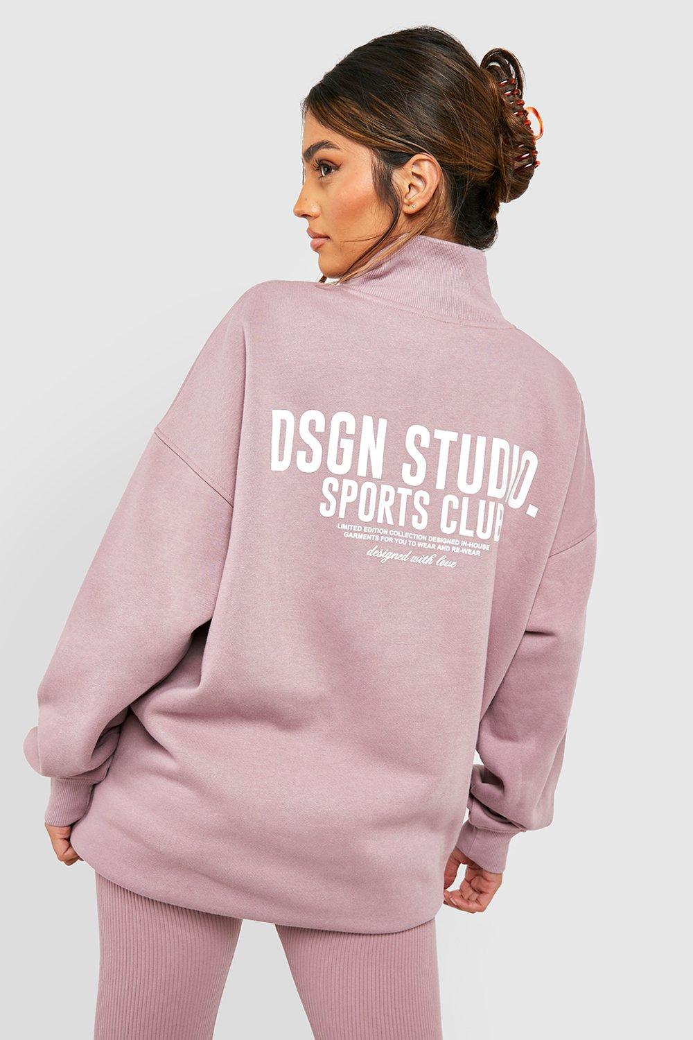 Sports Club Slogan Half Zip Sweatshirt