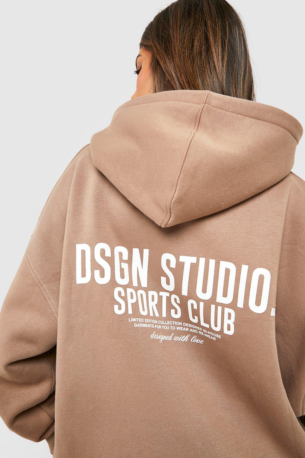 Sports Club Slogan Oversized Sweatshirt