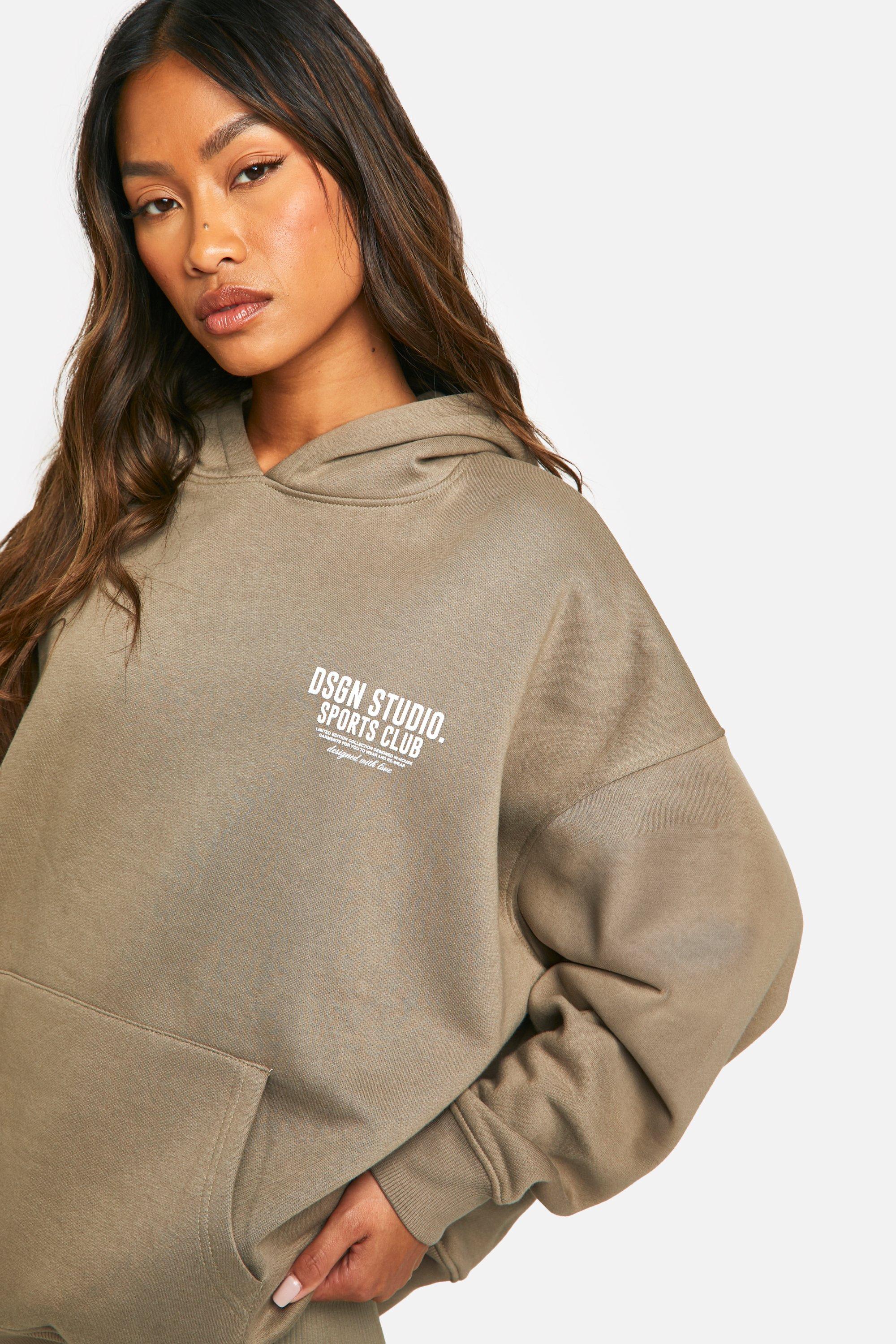 Sports Club Slogan Oversized Sweatshirt