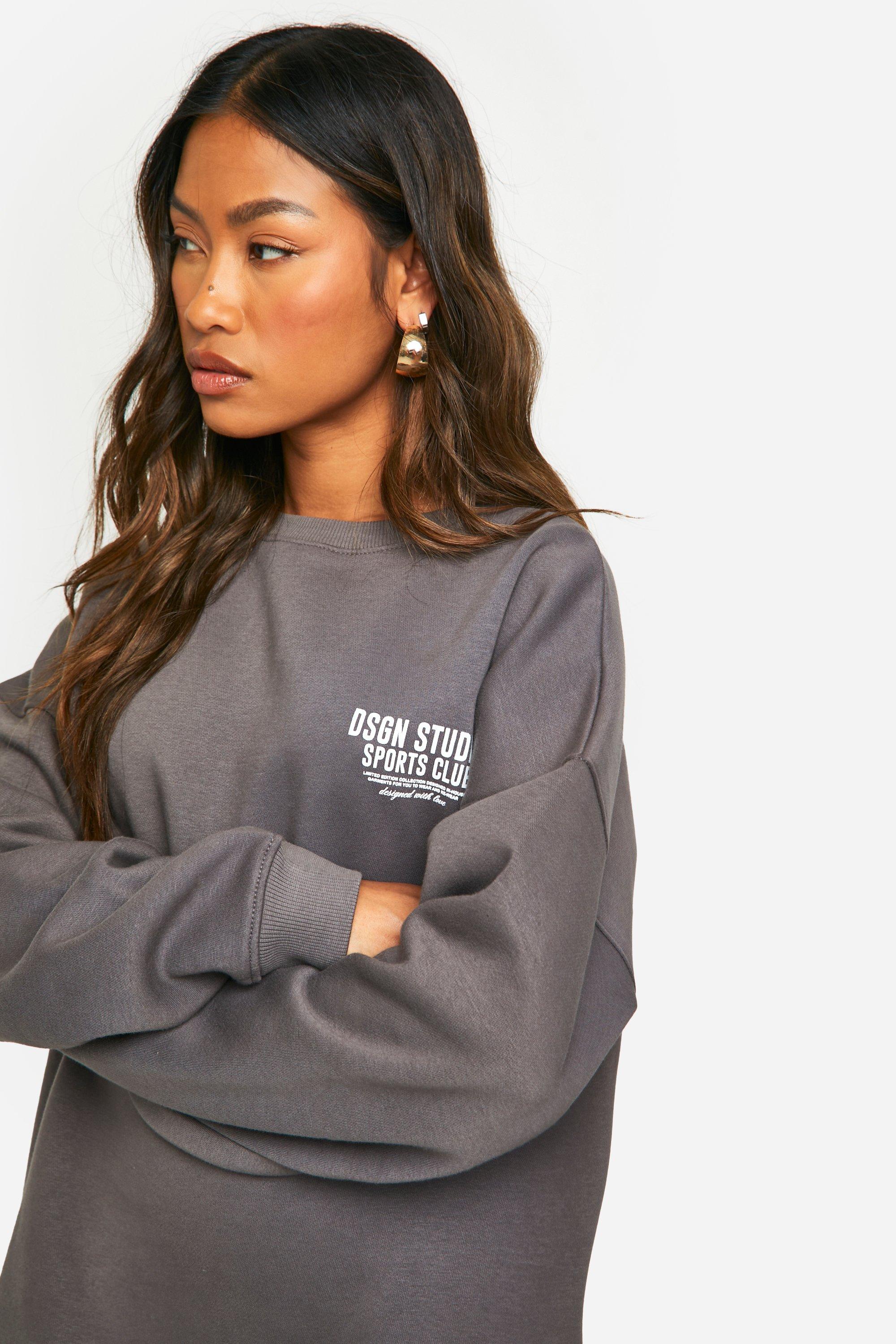 Charcoal grey sweatshirt womens sale