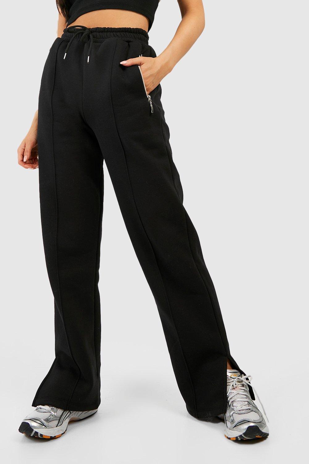 Wide-leg Joggers - Black - Ladies