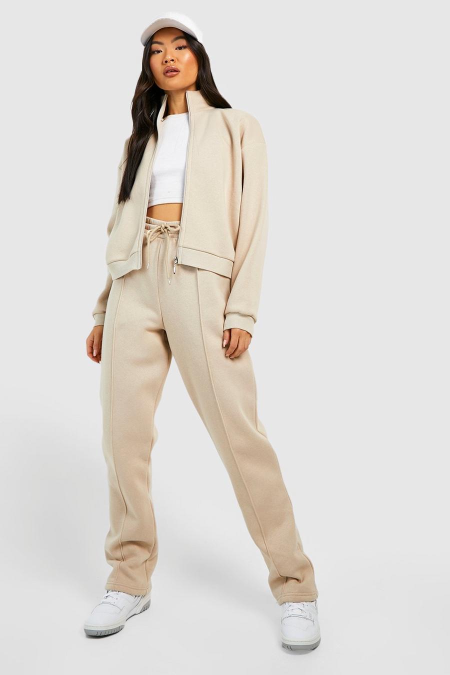 Stone Zip Through Straight Leg Track Pants Tracksuit image number 1