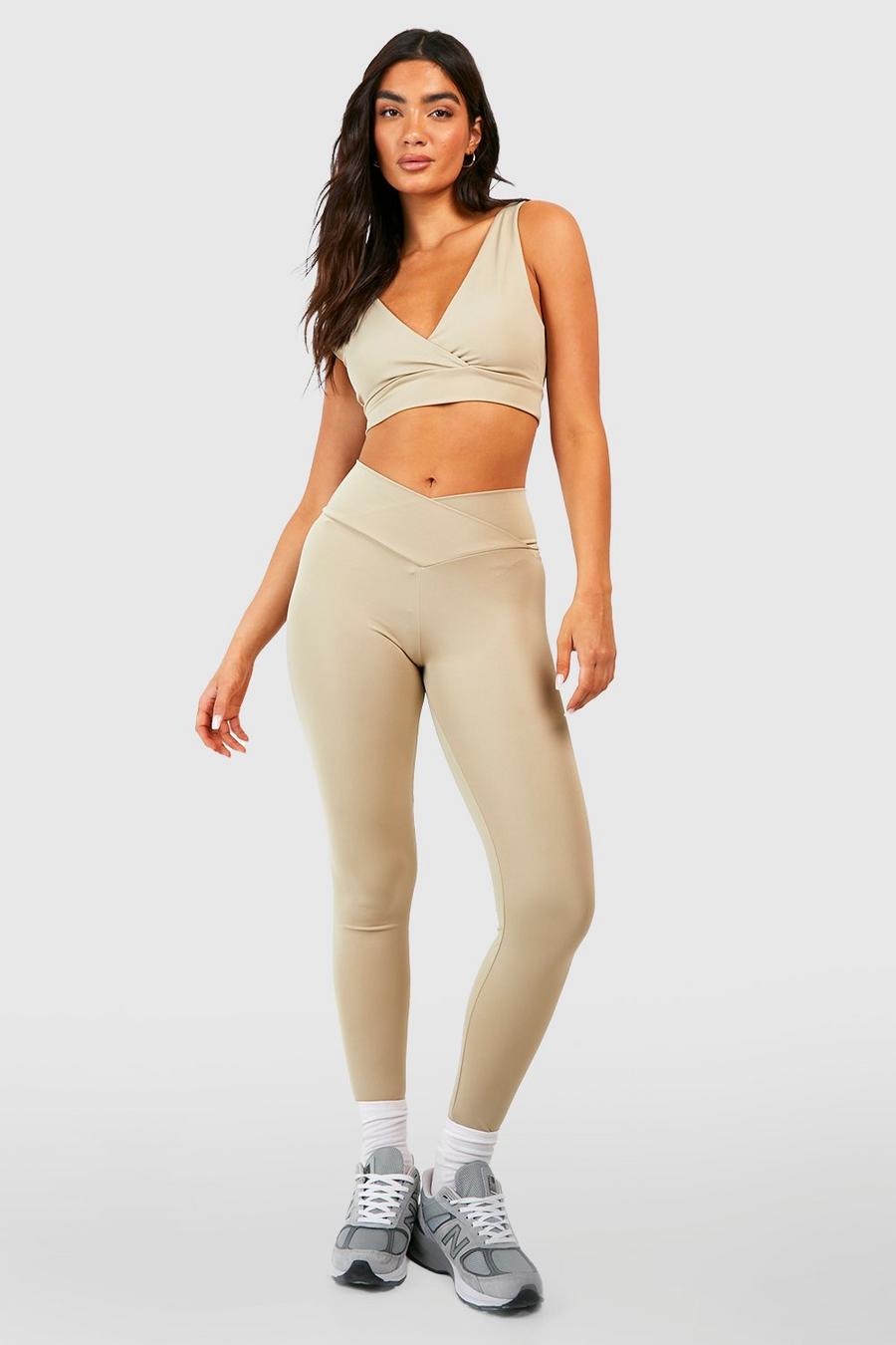 Stone Wrap Over Waist Gym Leggings image number 1