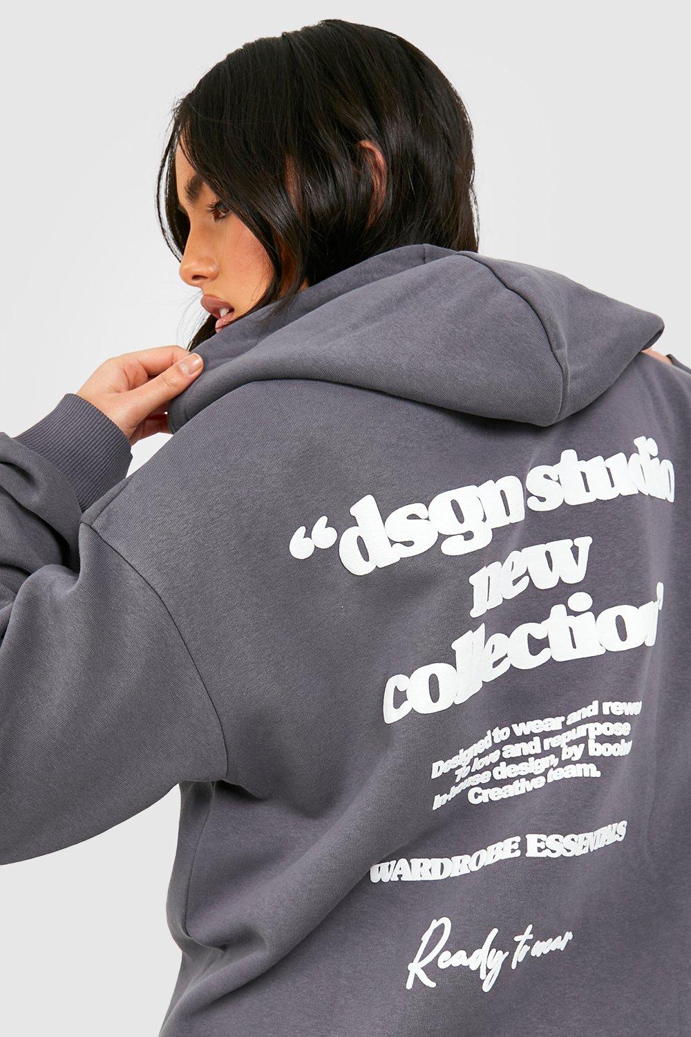 Dsgn Sports Puff Print Slogan Hooded Tracksuit