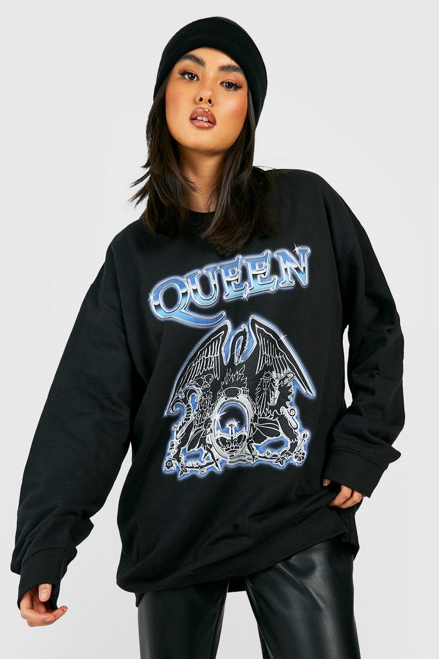 Black Queen Oversized sweatshirt med tryck image number 1