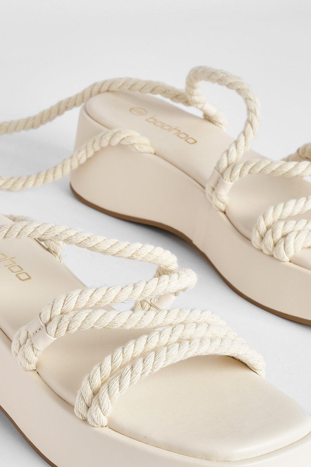 flatform sandals cream