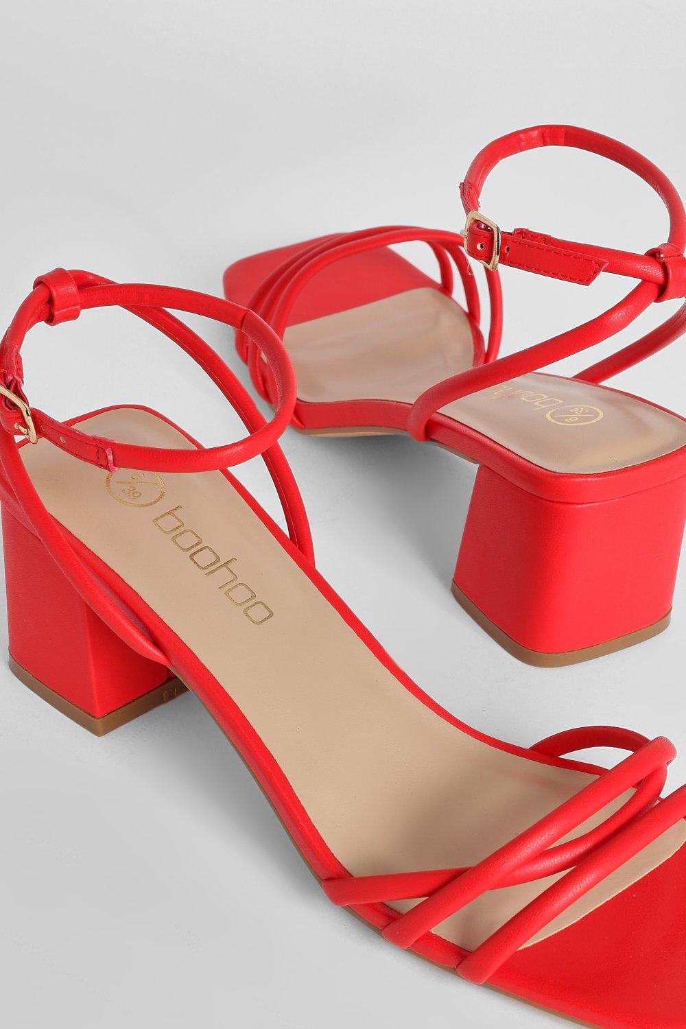 Red block store heel sandals uk