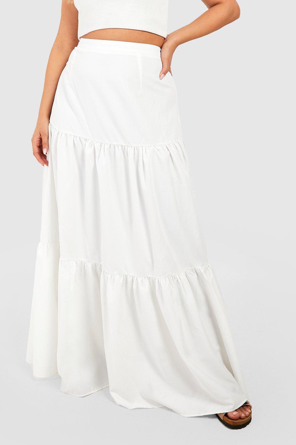 Plus size white peasant skirt best sale