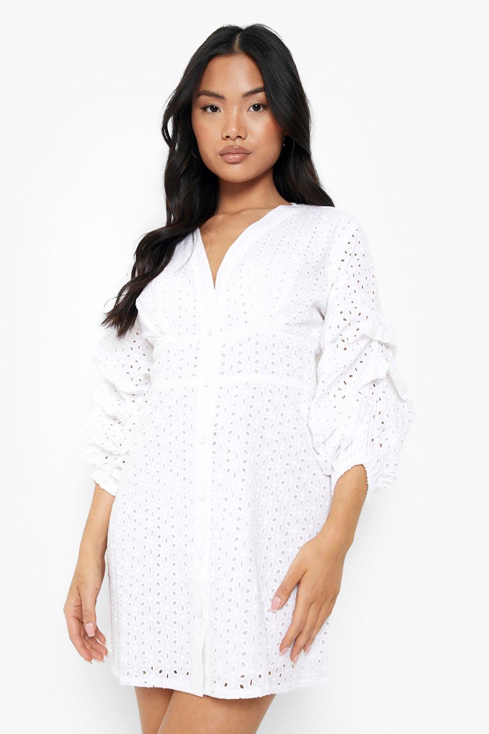 Boohoo best sale broderie dress