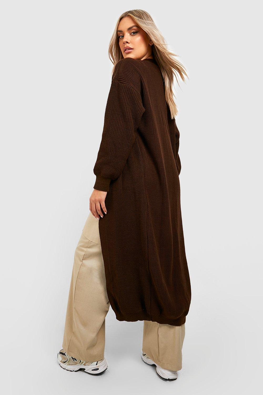 Plus Knitted Oversized Maxi Cardigan