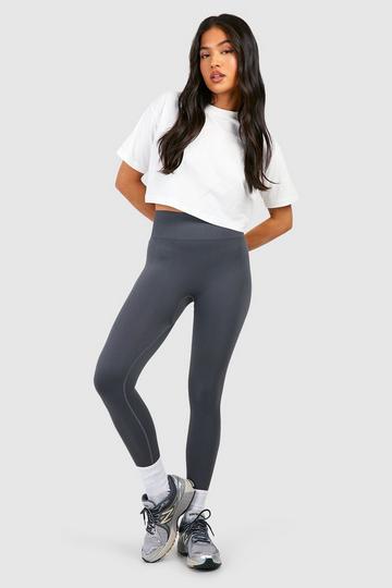 Grey Petite Seamless Rib Leggings