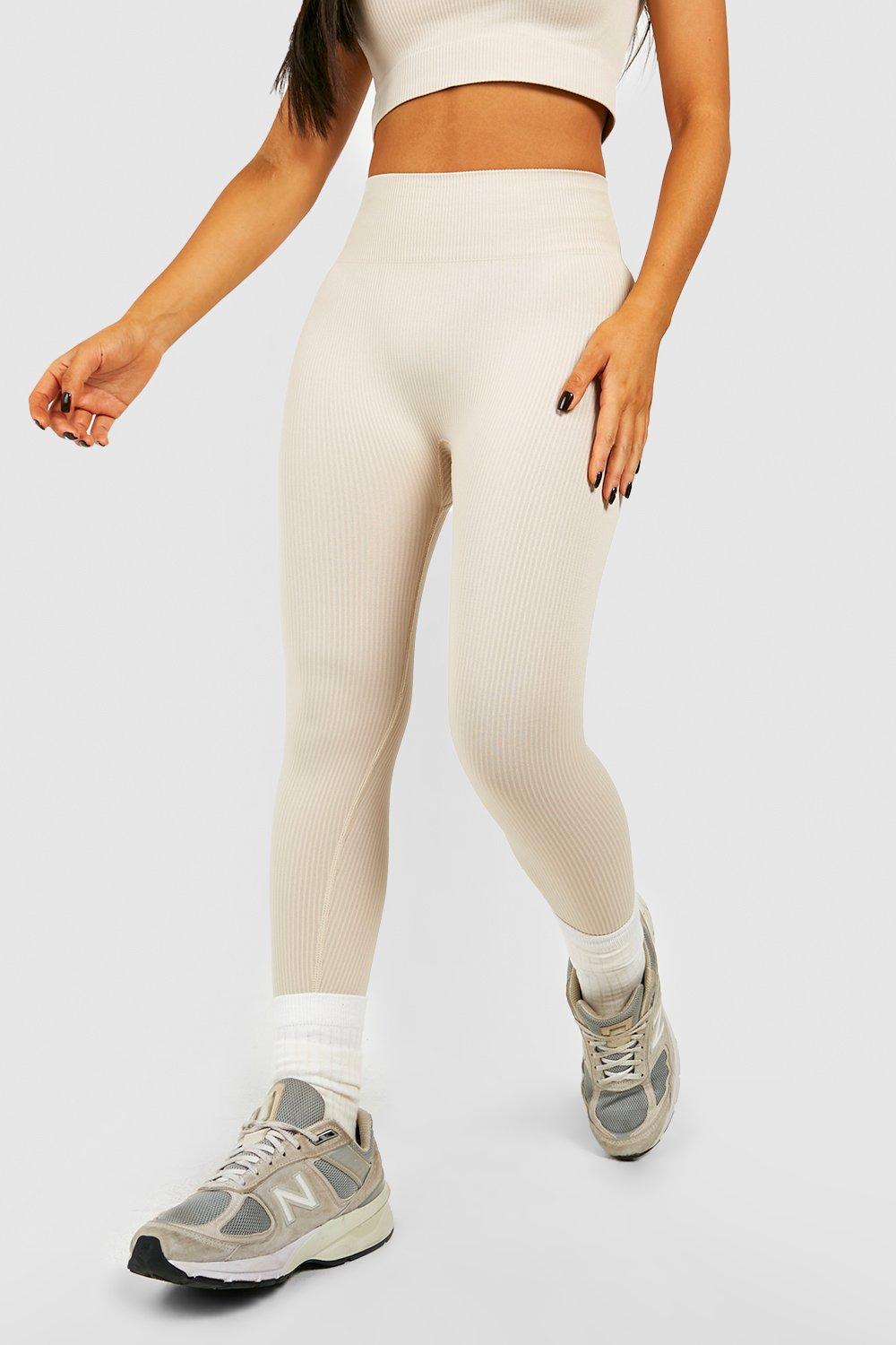 Cream seemless ribbed legging