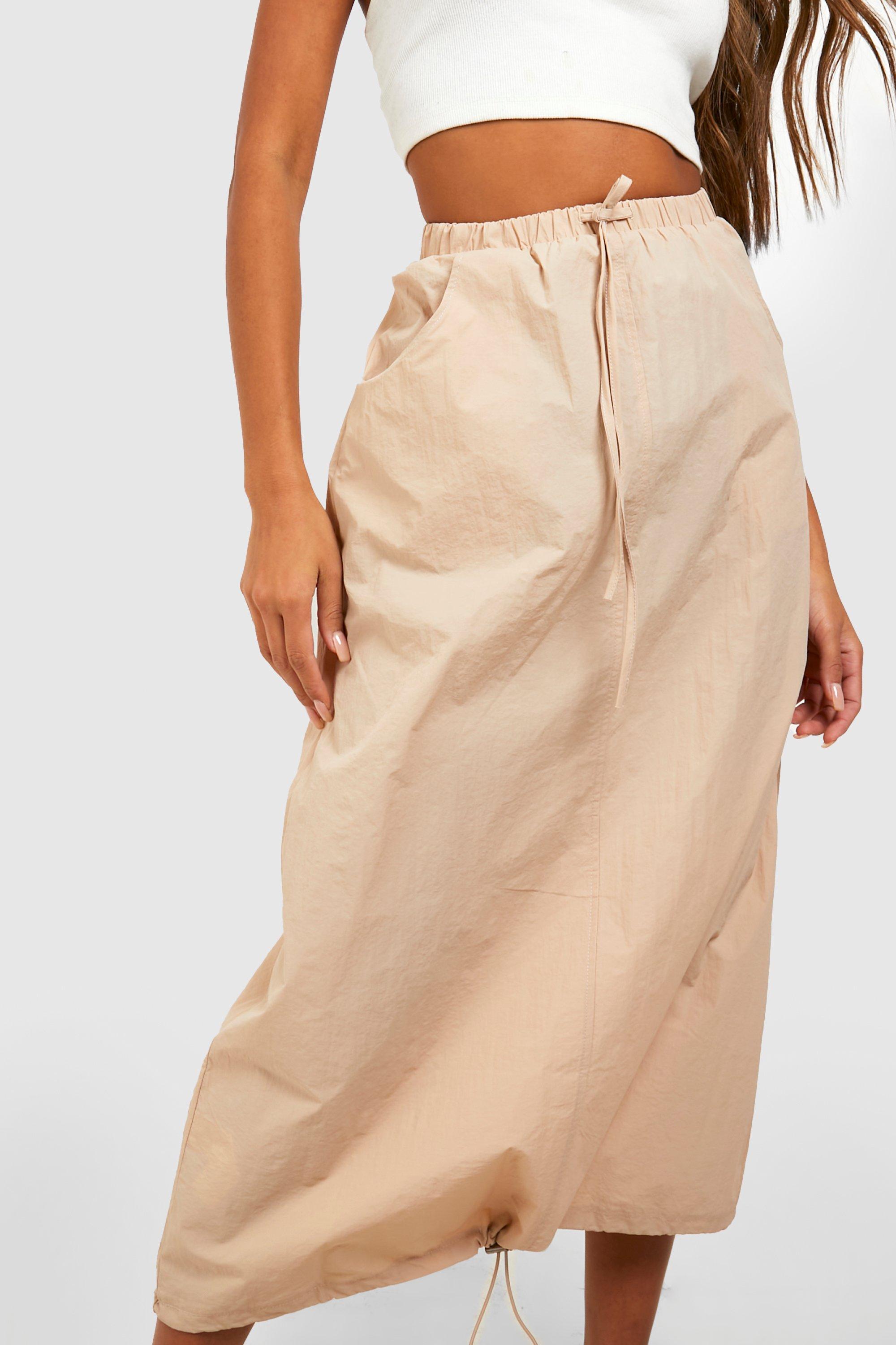 Beige skirt outlet boohoo