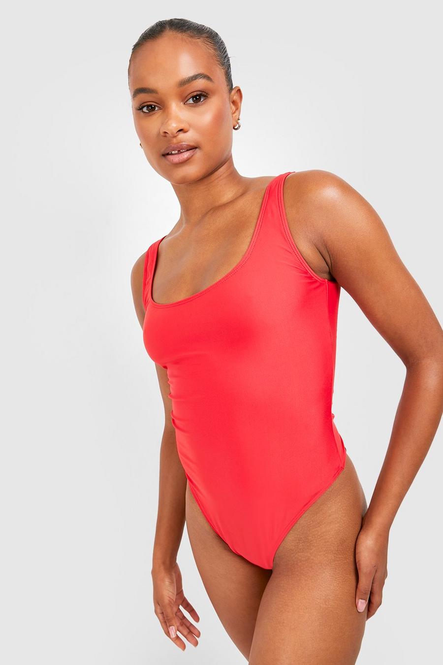 Red Tall Essentials Scoop Swimsuit image number 1