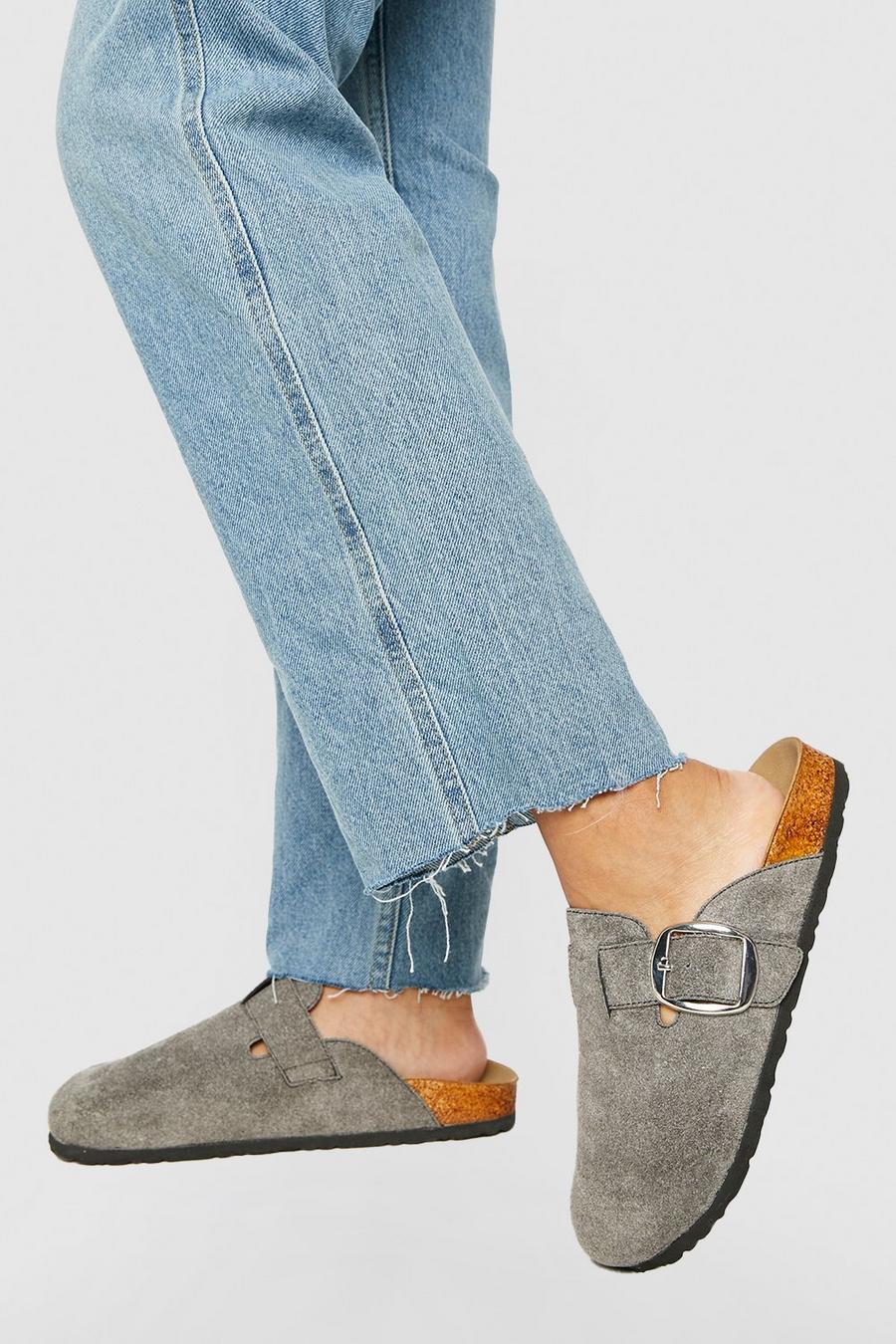 Clogs mit Oversize Schnalle, Grey image number 1