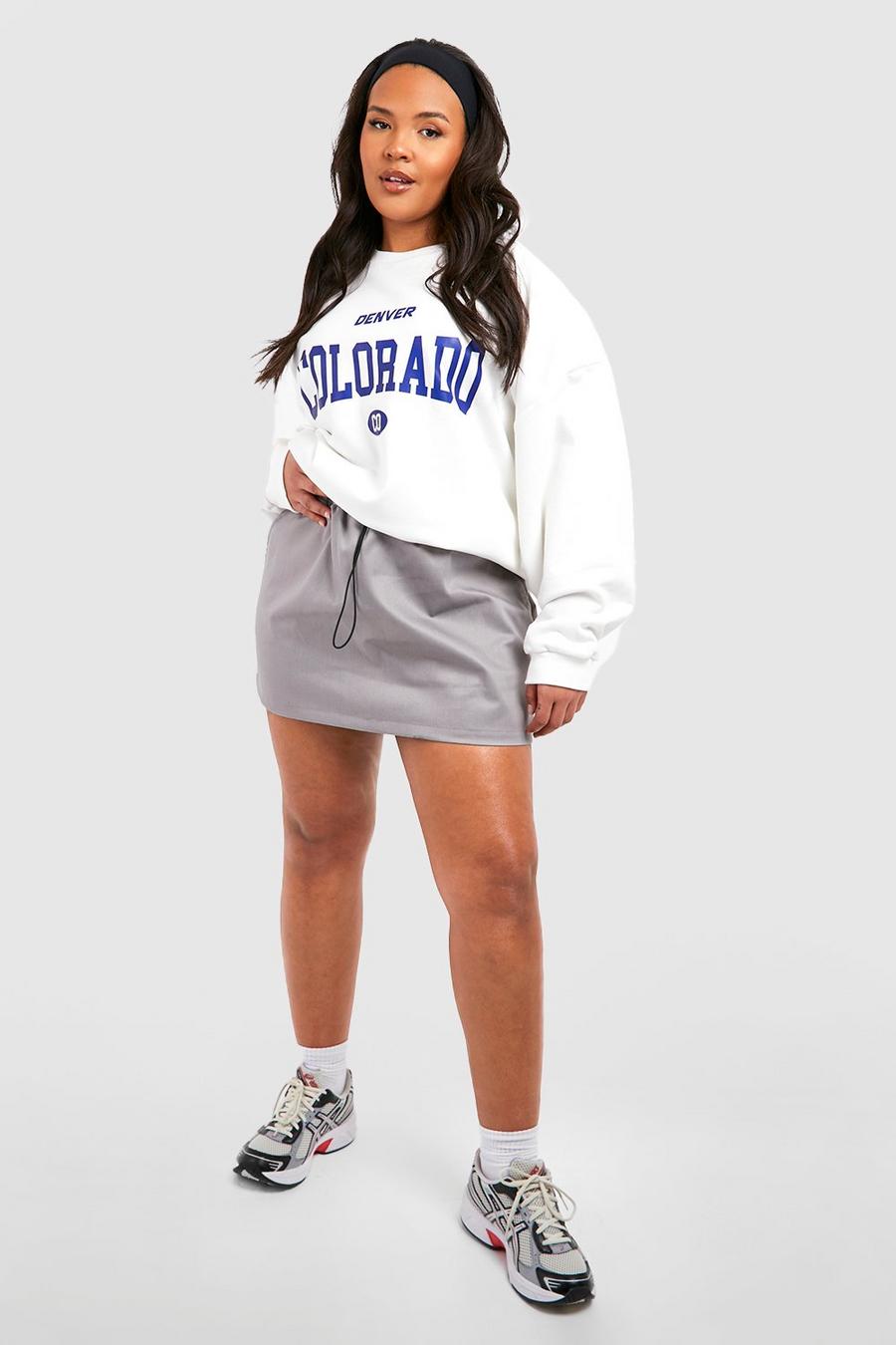 Ecru Plus Colorado Varsity Oversized Sweatshirt image number 1