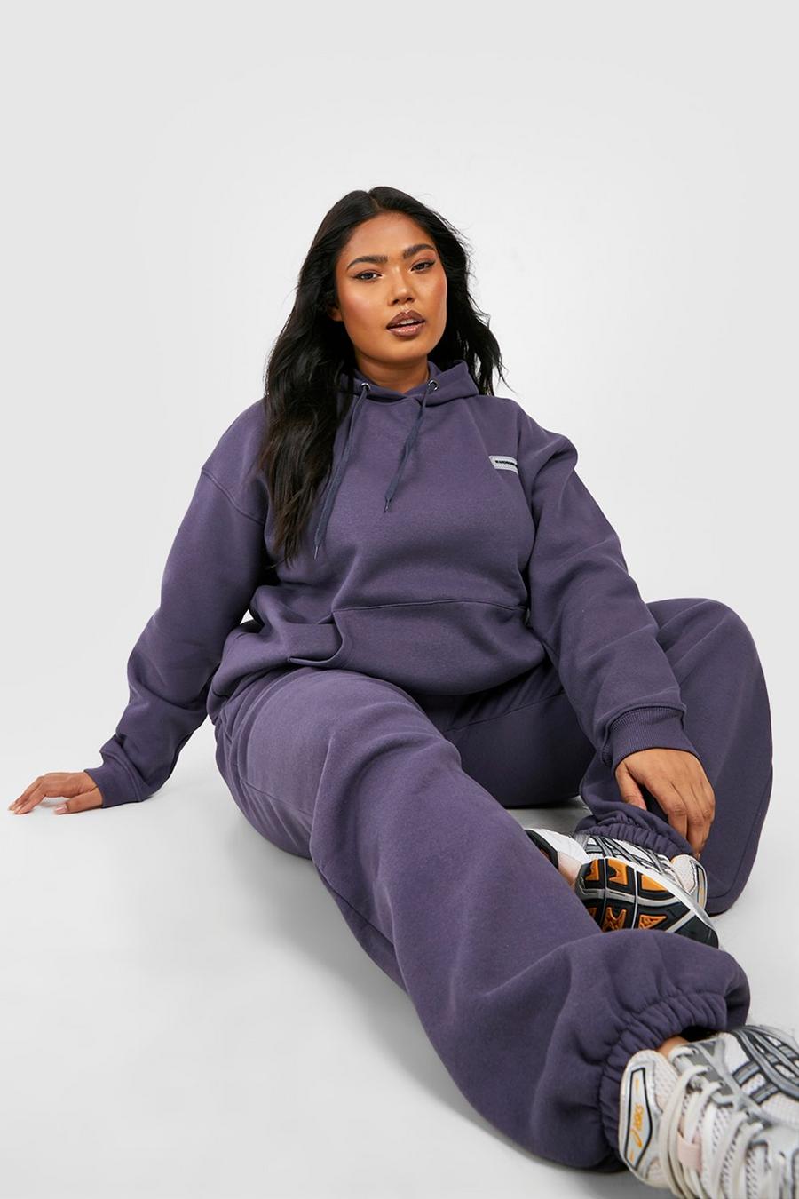 Charcoal Plus Oversized Track Pants image number 1