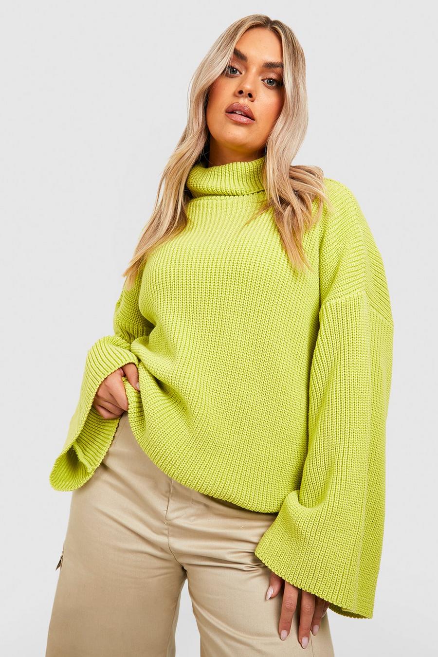 Lime Plus Knitted Roll Neck Jumper  image number 1