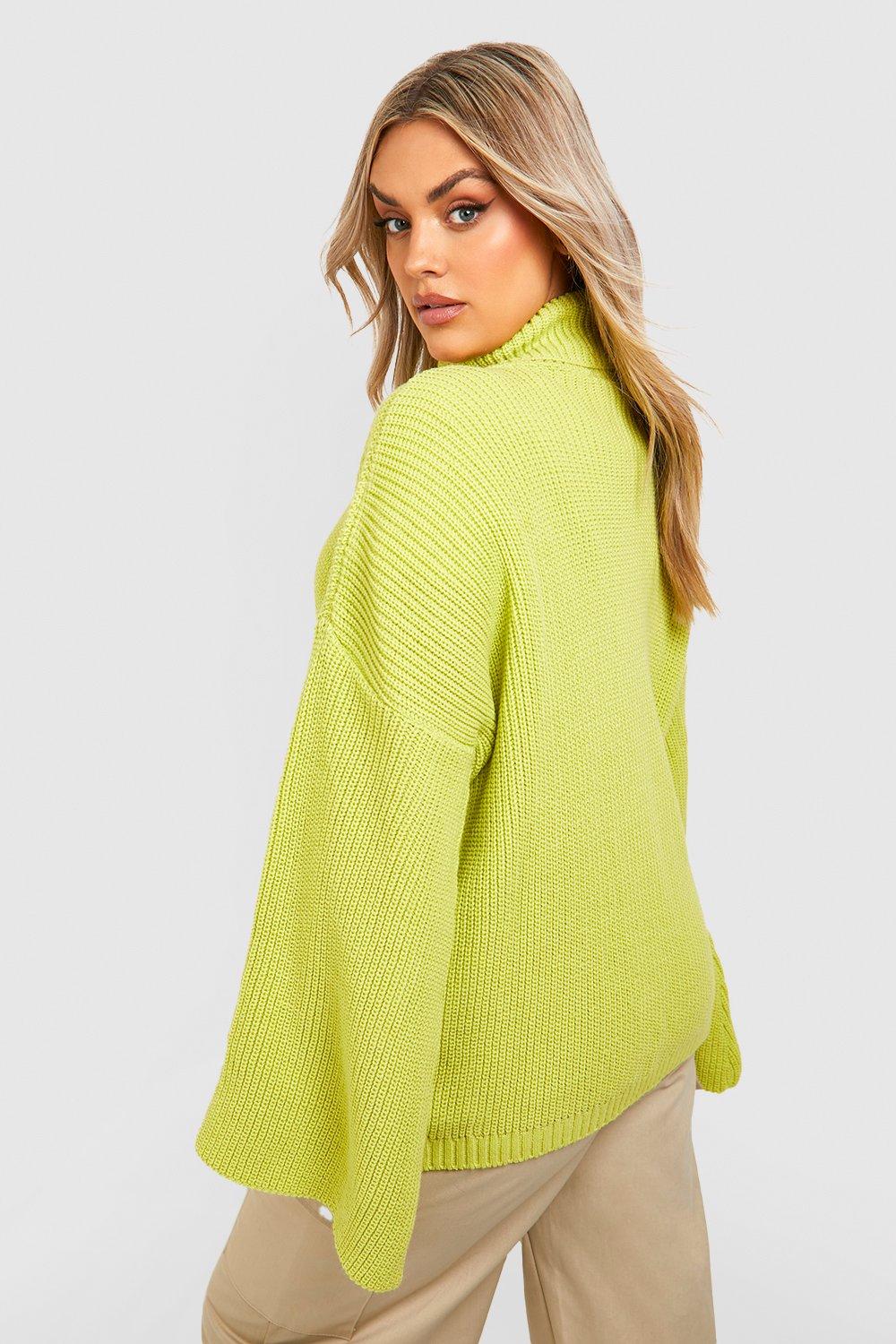 Lime roll neck jumper best sale