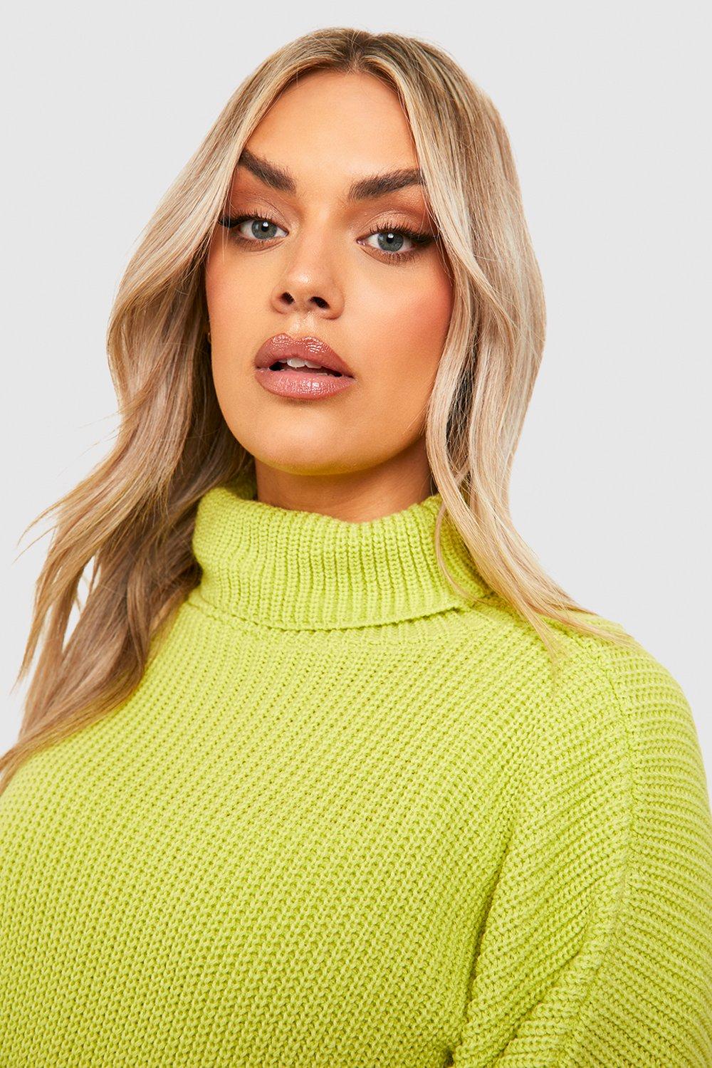 Lime roll neck jumper hotsell