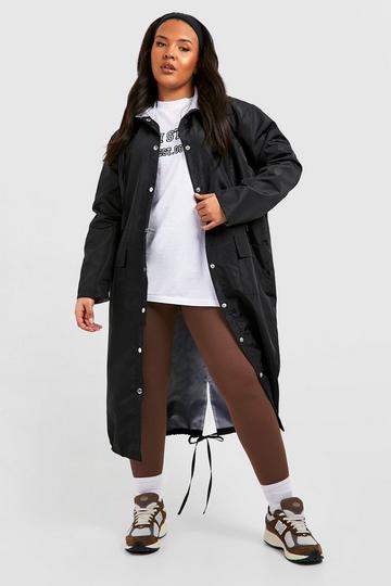 Plus Soft-Shell Long Line Parka Regenjas Met Dubbele Lagen black