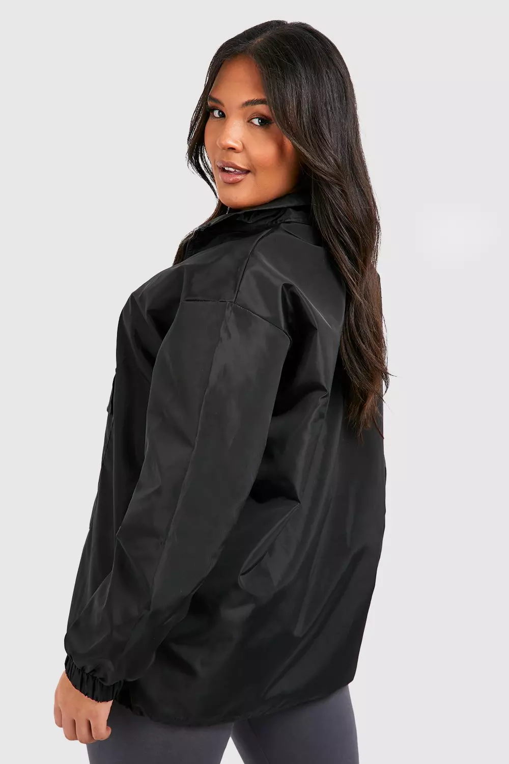 Black Plus Half Zip Shell Jacket  alternative image