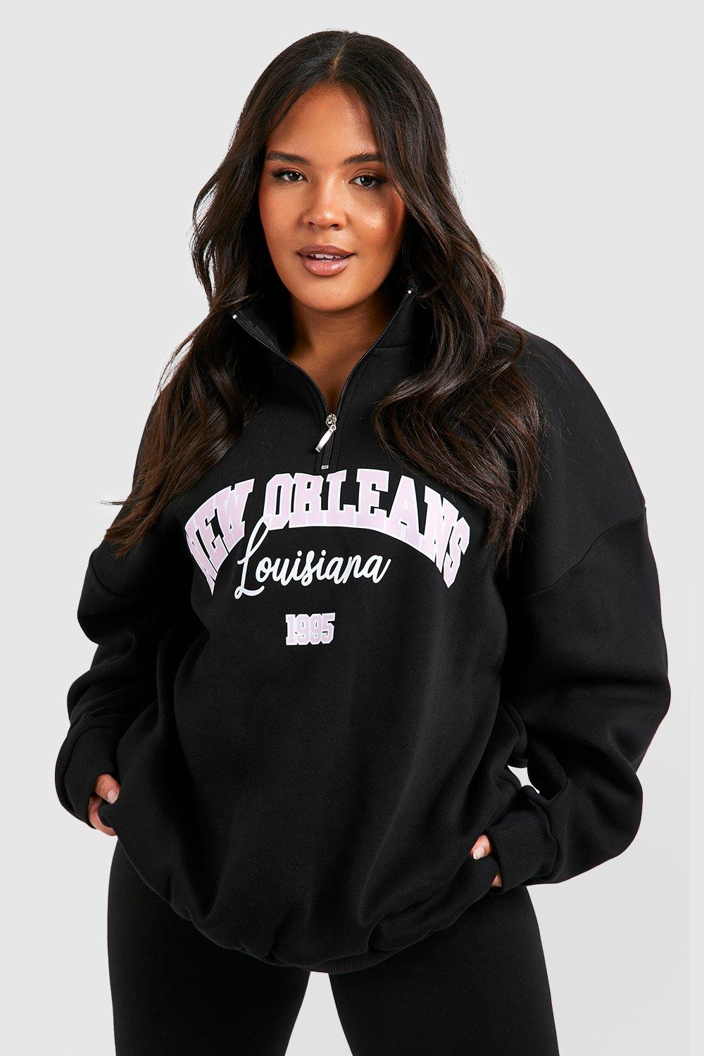 Plus Oversized Half Zip Sweatshirt