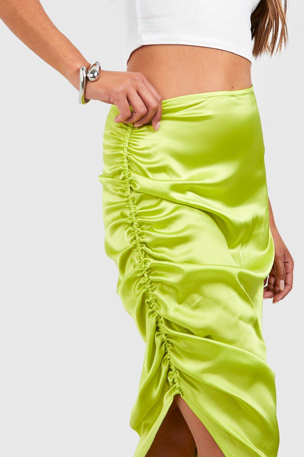 Satin midi skirt outlet boohoo