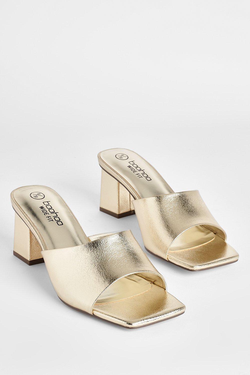 Gold cheap mule heels