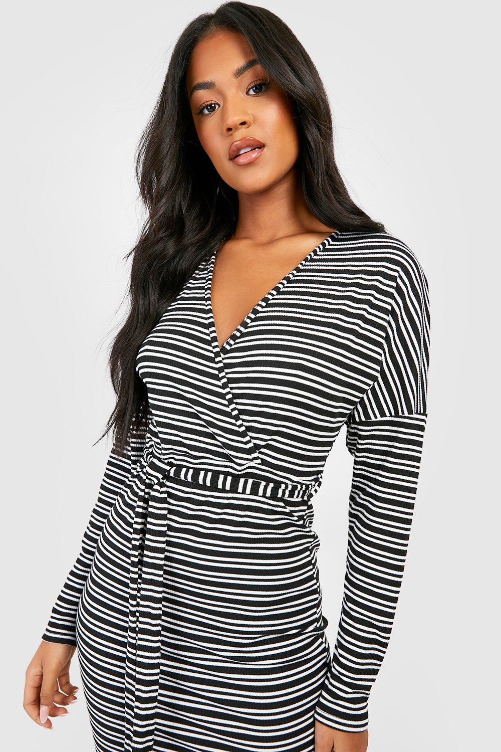 Wrap 2024 stripe dress