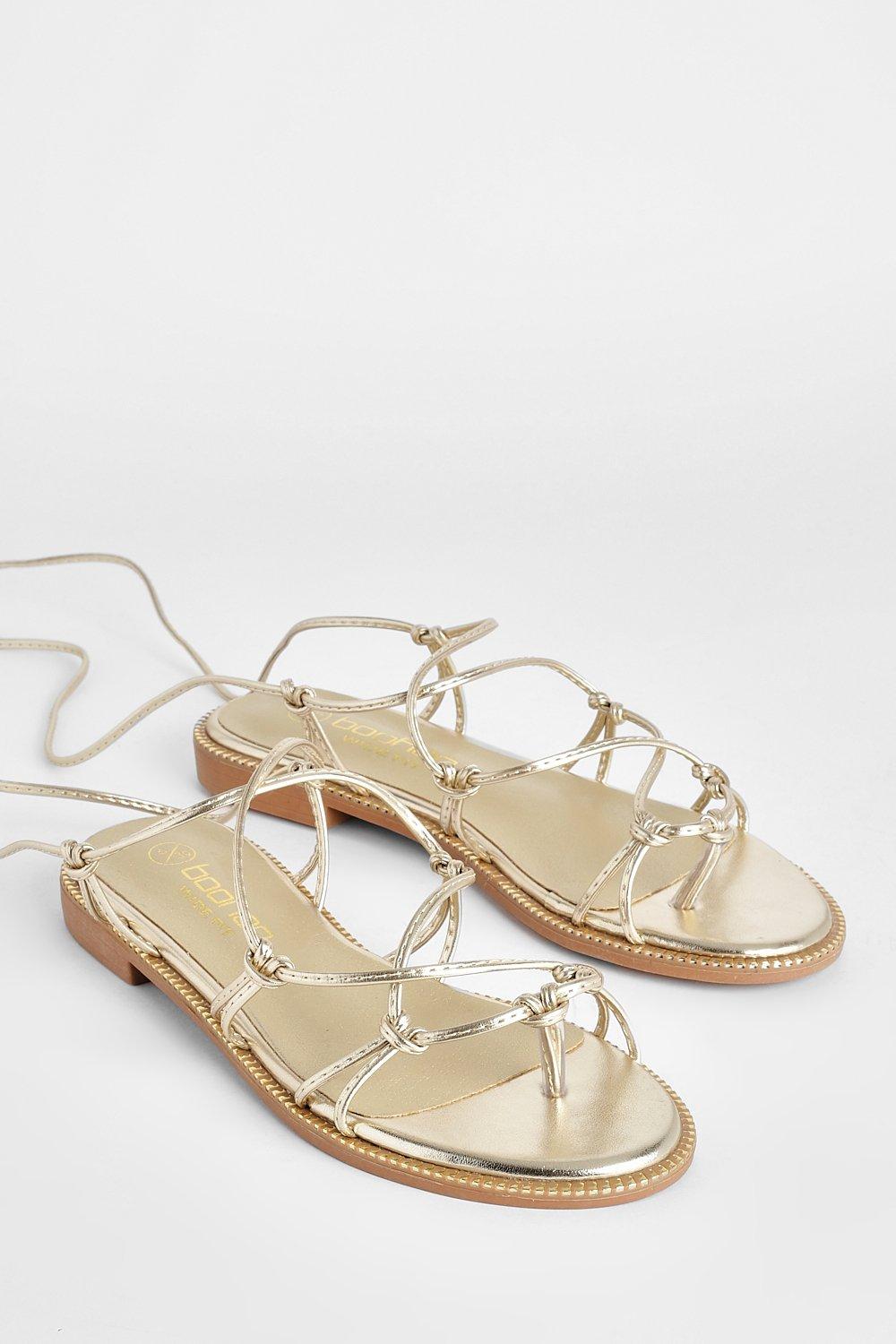 Boohoo gold sandals hot sale