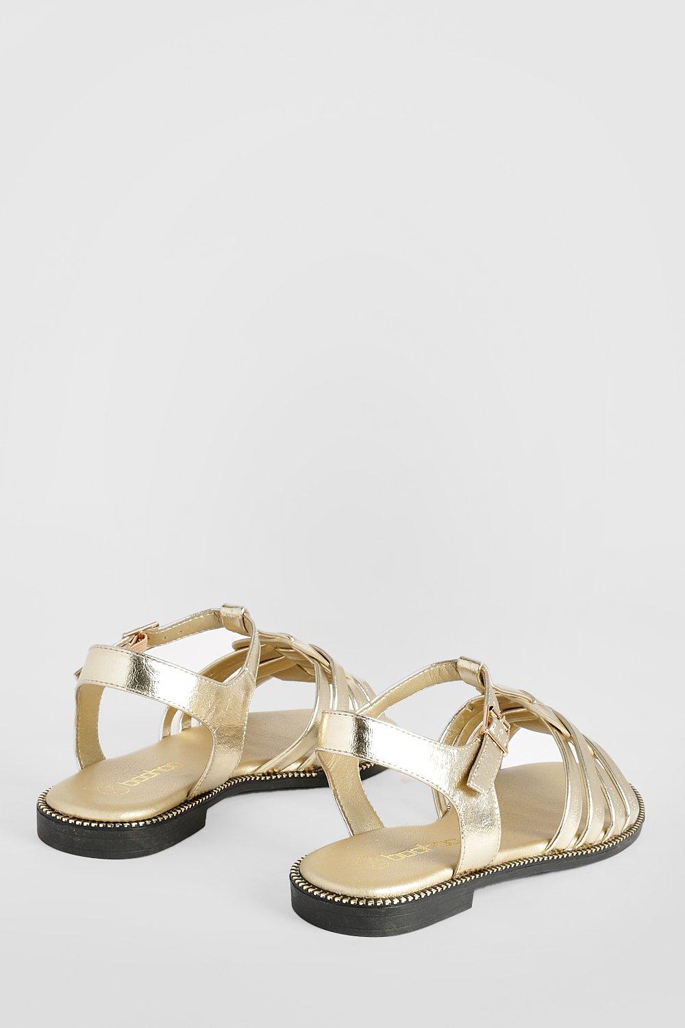 Gladiator Detail Flat Sandals boohoo