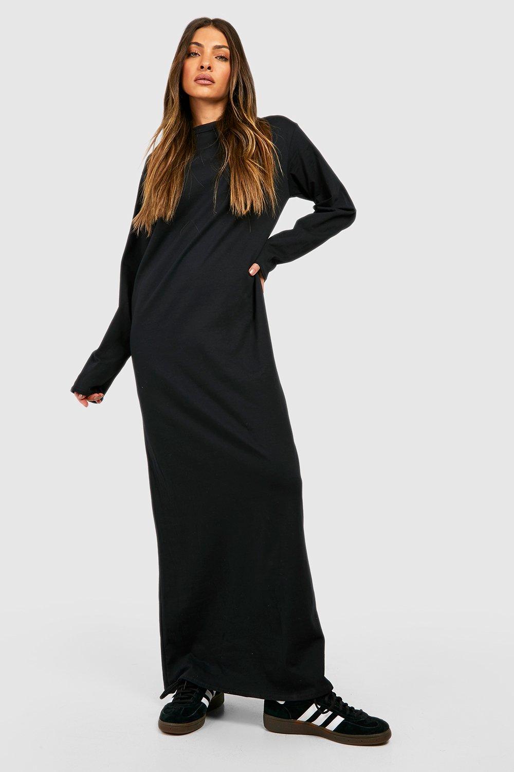 T shirt maxi shop dress with sleeves