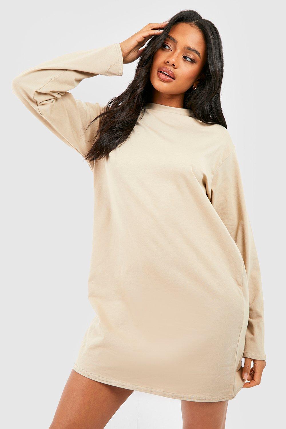 Long sleeve cotton 2025 t shirt dress