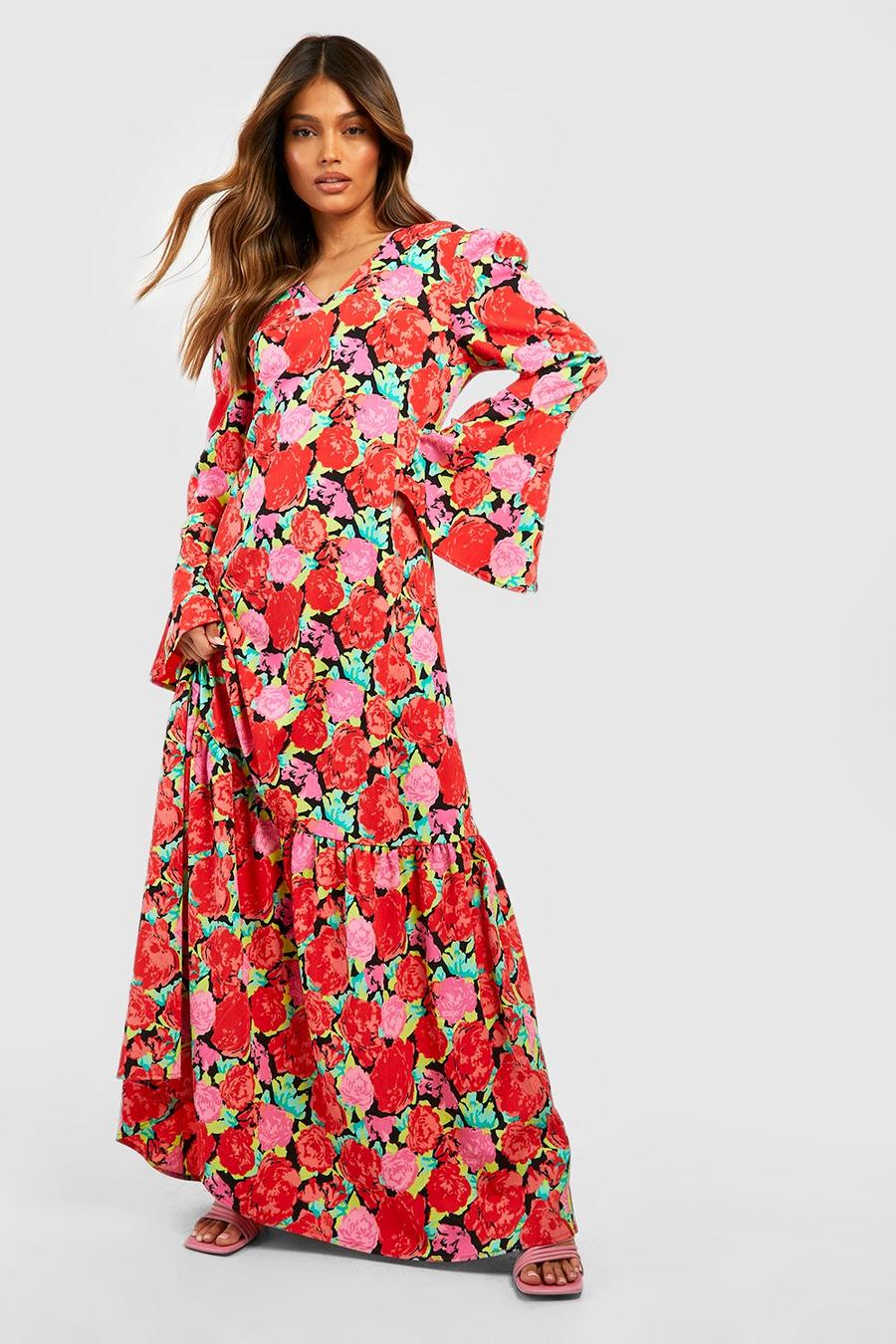 Red The Printed Maxi Dress image number 1