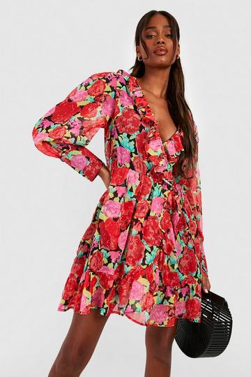 Red The Printed Tea Dress