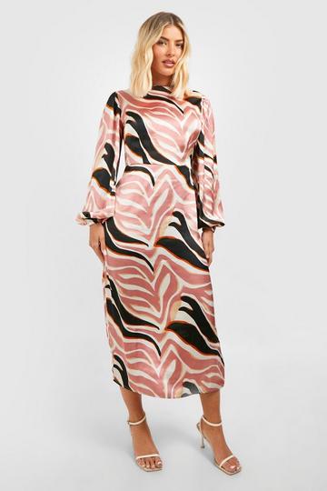 The Printed Midi Dress brown